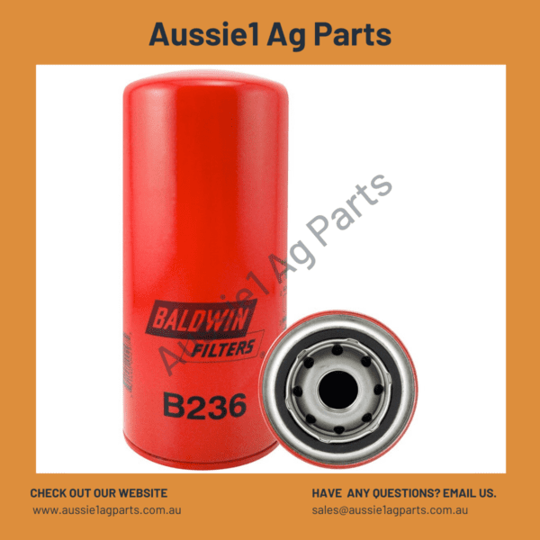 Baldwin Full-Flow Spin-on Lube or Hydraulic Filter B236 (A44081, 1173430, AZ22878)