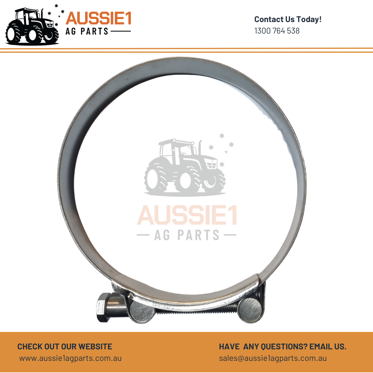 Heavy Duty Full Stainless Steel T Bolt Clamp 5.87" - 6.34" (149 - 161mm) - B4293