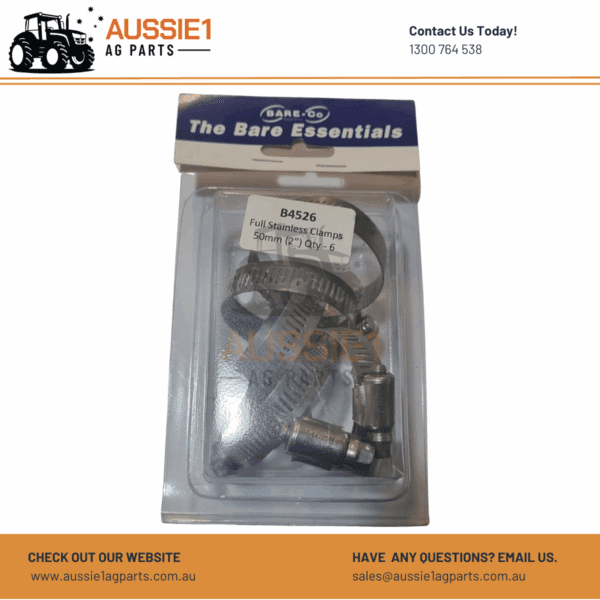 Pack of 6 Hose Clamps 2" (50mm) - B4526