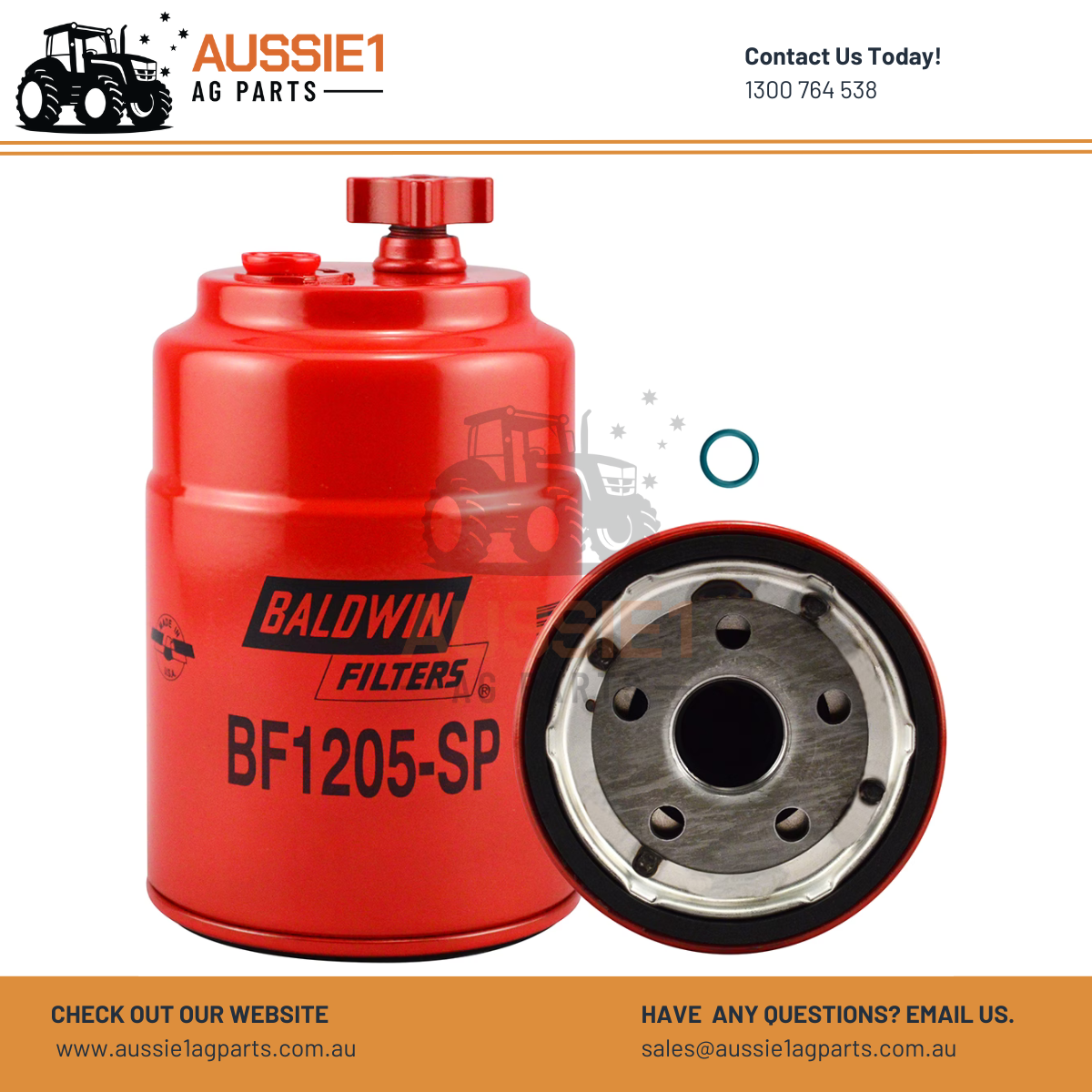 Baldwin Primary Fuel/Water Separator Spin-on with Drain and Sensor BF1205-SP (E7HZ-9N184-B, E8HT-9J288-AA)