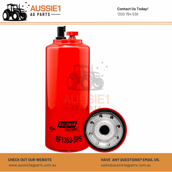 Baldwin Fuel/Water Separator Spin-on with Drain, Sensor Port and Sensor BF1353-SPS (RE522372, FS19688)