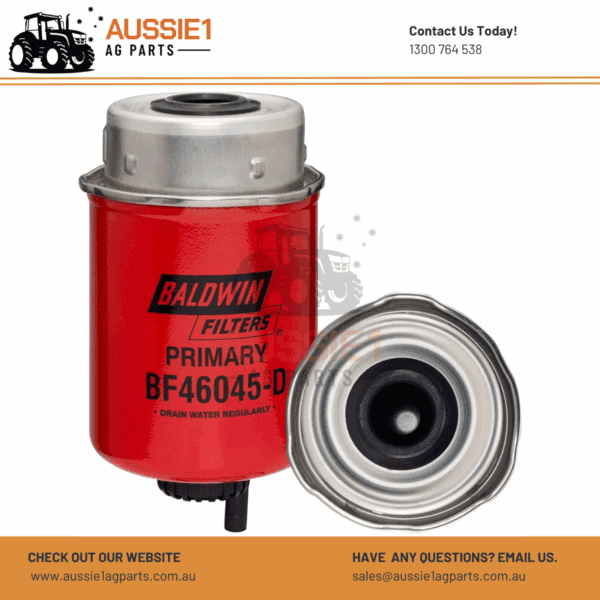 Baldwin Primary Fuel/Water Separator with Drain BF46045-D (RE536195, RE546336, RE548534)