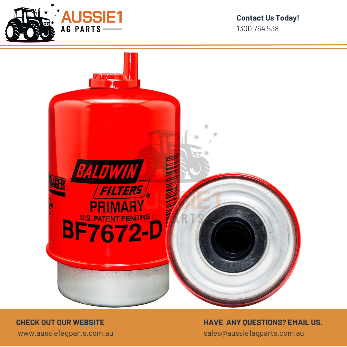 Baldwin Fuel/Water Coalescer Element with Drain BF7672-D (131-1812, RE53729, RE62421, P550398, FS19554)