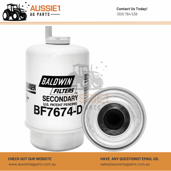 Baldwin Fuel/Water Separator Filter BF7674-D (100-5593, 159-6102, 12554082, RE52987, RE53400, RE62419, RE509031)