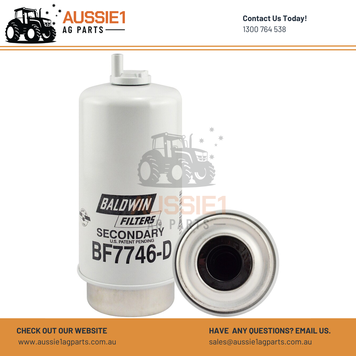 Baldwin Secondary Fuel/Water Separator Element with Drain BF7746-D (YC15-9176-AA, 34470, 35332)