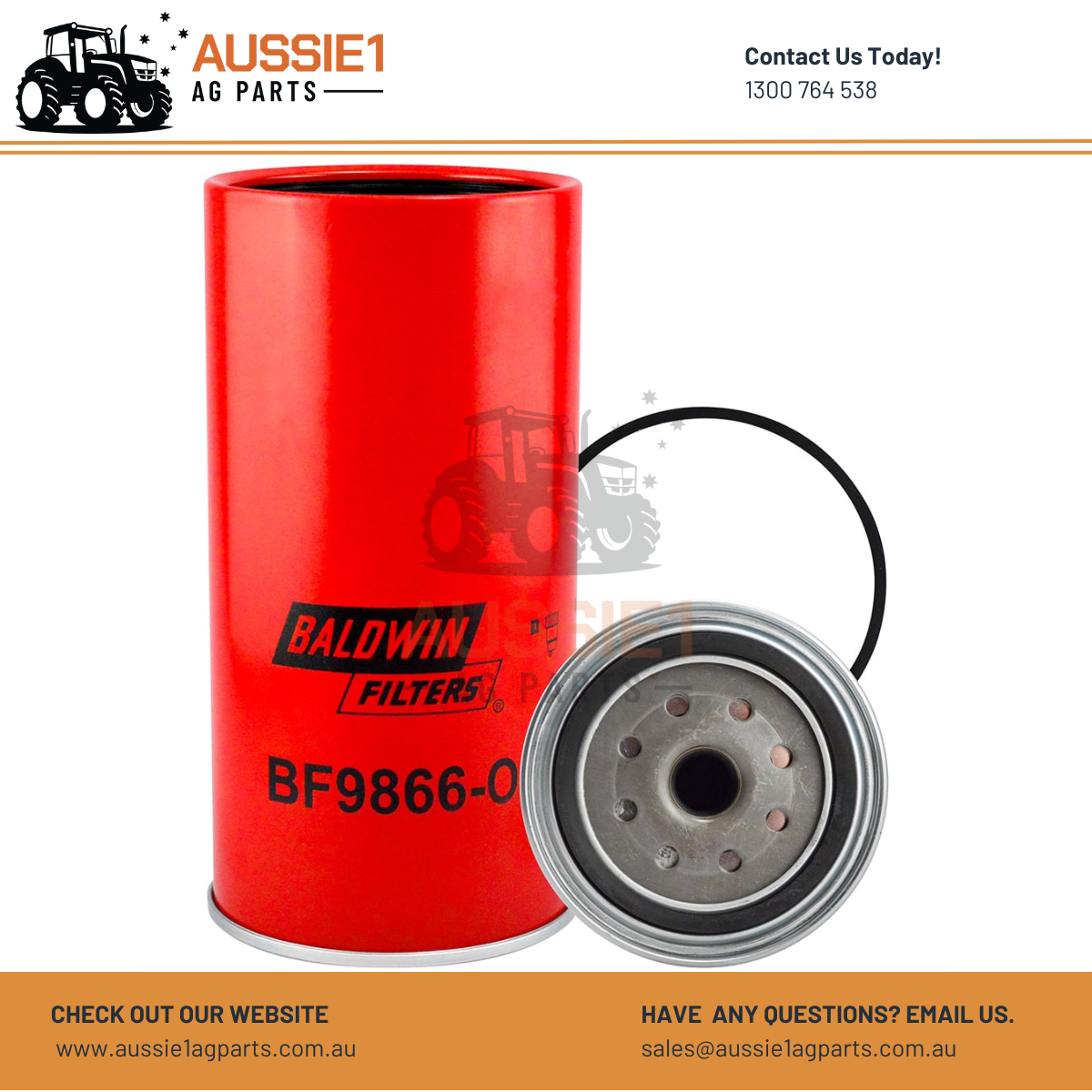 Baldwin Fuel/Water Separator Spin-on with Open Port for Bowl BF9866-O (RE532952, RE539465)