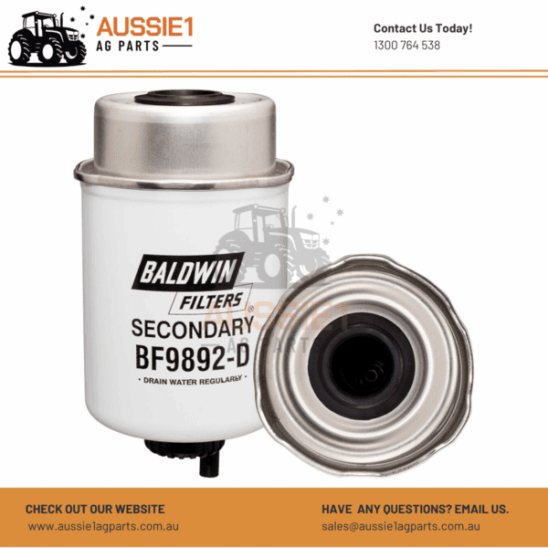 Baldwin Secondary Fuel Filter with Drain BF9892-D (RE544394)