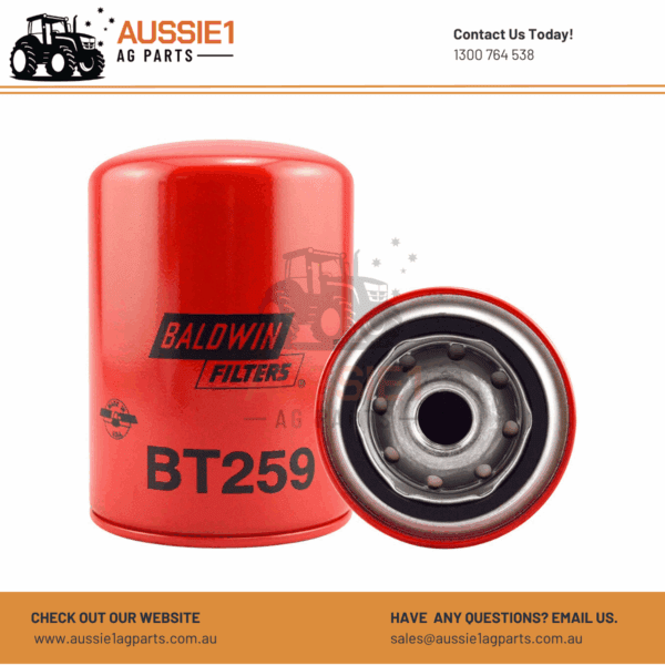 Baldwin Full-Flow Spin-on Lube or Hydraulic Filter BT259 (AR58956, T19044)
