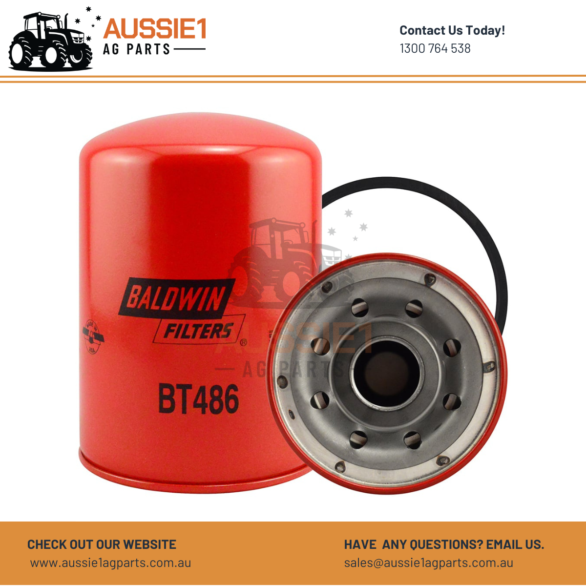 Baldwin Full-Flow Spin-on Lube Filter BT486 (DZ101880, DZ118156, AR98329, AR101278)