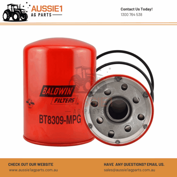 Baldwin Maximum Performance Glass Spin-on Hydraulic Filter BT8309-MPG (AT100973, RE45864, 9826688)