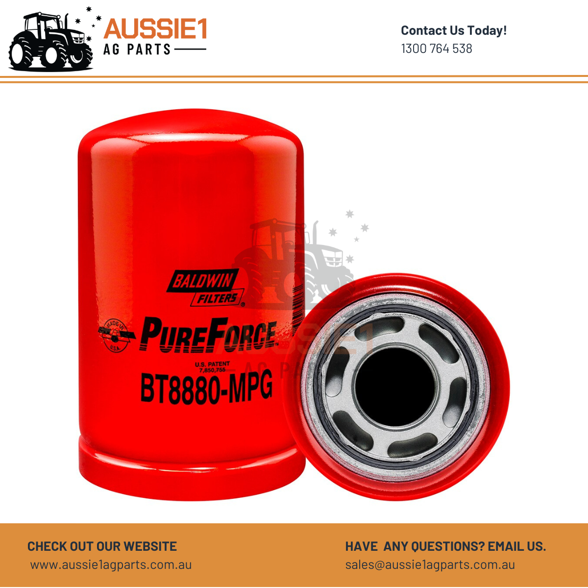 Baldwin Maximum Performance Glass Spin-on Hydraulic Filter BT8880-MPG (9706161, 89706161)