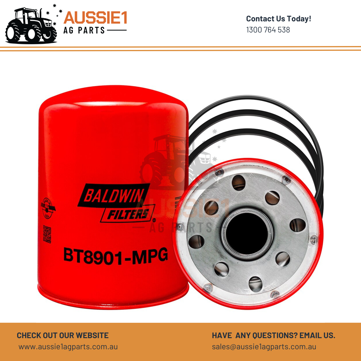 Baldwin Maximum Performance Glass Hydraulic Spin-on Filter BT8901-MPG (1976934C4, 1976934C5)