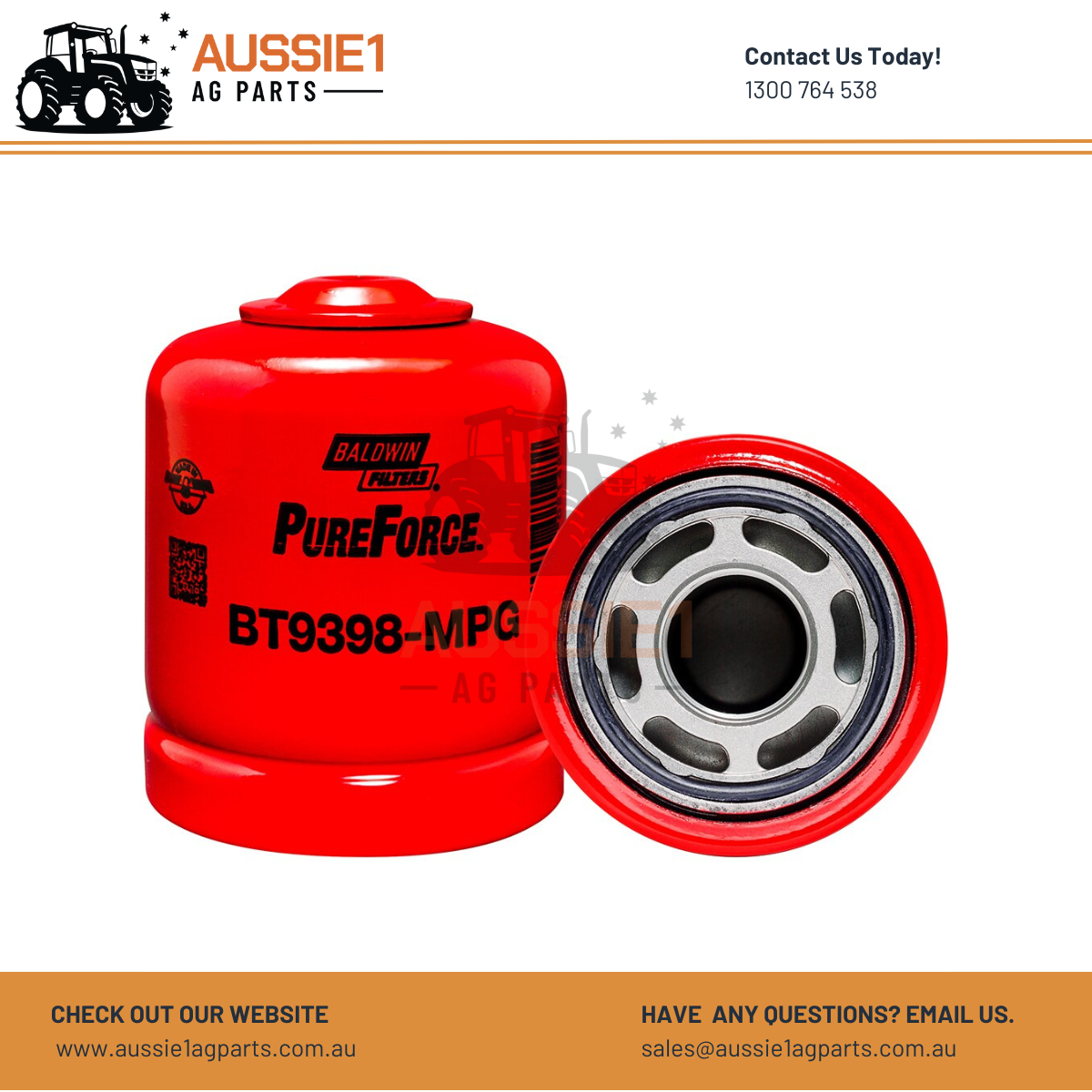 Baldwin Spin-on Maximum Performance Glass Hydraulic/Transmission Filter BT9398-MPG (AL156624, RE55801, P178619, HF35339)