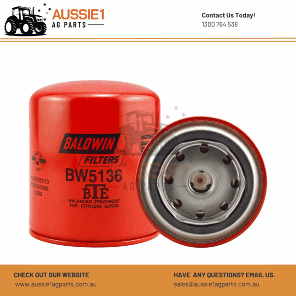 Baldwin Spin-on Coolant Filter with BTE Formula BW5136 (40290892, A151931, 7E6014, E7HZ-8A424-C, AR89381, 600-411-1190)