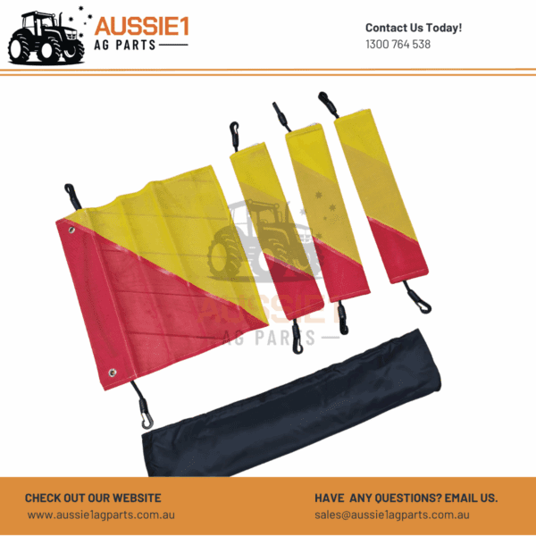 Set of 4 Red & Yellow Flags - Oversize with Clips