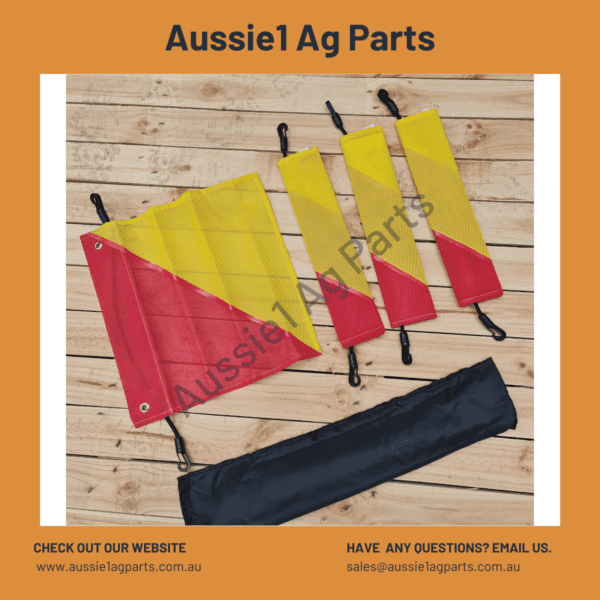 Set of 4 Red & Yellow Flags - Oversize with Clips