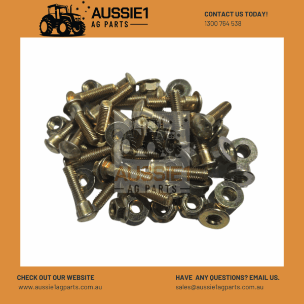 Bolt and Nut Pack of 25 to Suit John Deere Knife Sections (H158343, 14M7303)